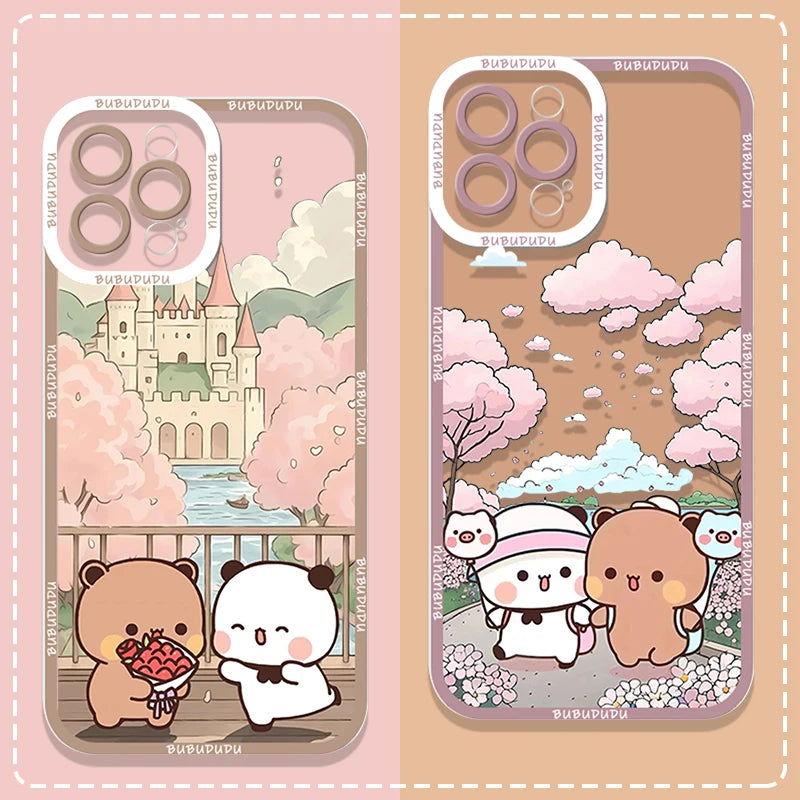 Cute BUBU DUDU Couple Clear Phone Case for Samsung Galaxy A55 A54 A53 A52 A73 A16 A36 A14 A13 5G Soft Cover Lovers Paired Fundas