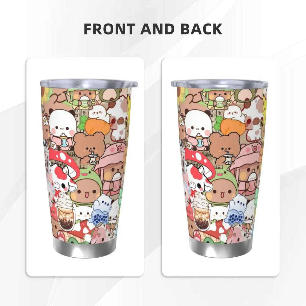 Cute Bear Panda Bubu Dudu 20oz Cup Large Capacity Car Mug Leak-proof Juice Coffee Cup Food Grade