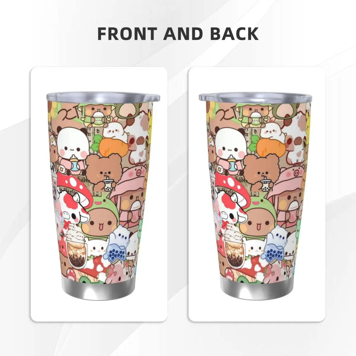 Cute Bear Panda Bubu Dudu 20oz Cup Large Capacity Car Mug Leak-proof Juice Coffee Cup Food Grade