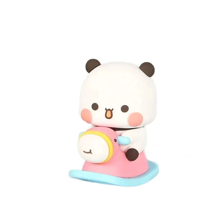 /Cute Kawaii Bubu Dudu Panda Bear Figure Cartoon Exciting Bear Miniatures Collectible Animal Toy Doll Ornament Home Derocation..