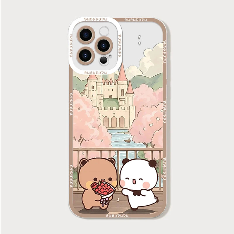 Cute BUBU DUDU Couple Clear Phone Case for Samsung Galaxy A55 A54 A53 A52 A73 A16 A36 A14 A13 5G Soft Cover Lovers Paired Fundas