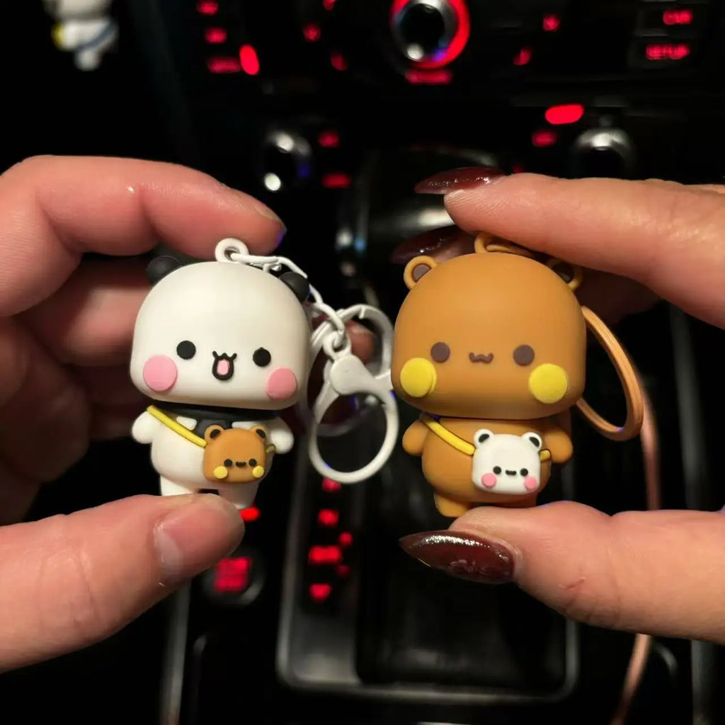 Cartoon Panda Bubu Dudu Keychain Cute Backpack Pendant With Toy Figures Couple Accessories Ideal Fantasy Themed Gift Phone Chain