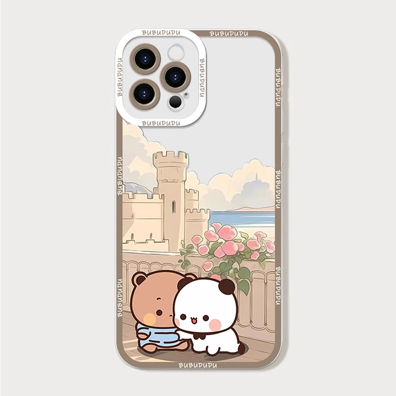 Cute BUBU DUDU Couple Clear Phone Case for Samsung Galaxy A55 A54 A53 A52 A73 A16 A36 A14 A13 5G Soft Cover Lovers Paired Fundas