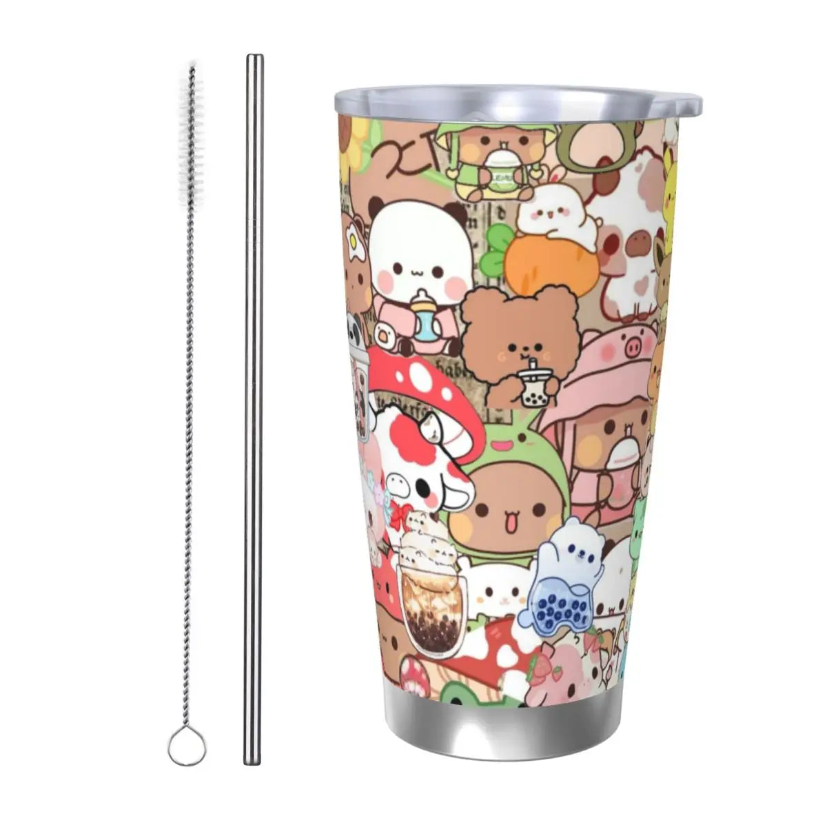 Cute Bear Panda Bubu Dudu 20oz Cup Large Capacity Car Mug Leak-proof Juice Coffee Cup Food Grade