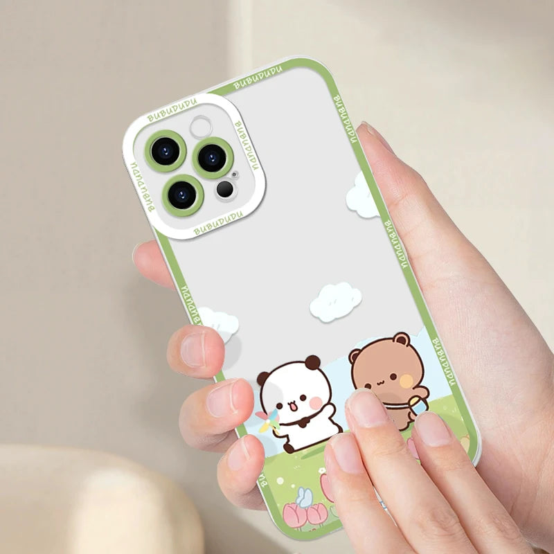 Cute BUBU DUDU Couple Clear Phone Case for Samsung Galaxy A55 A54 A53 A52 A73 A16 A36 A14 A13 5G Soft Cover Lovers Paired Fundas