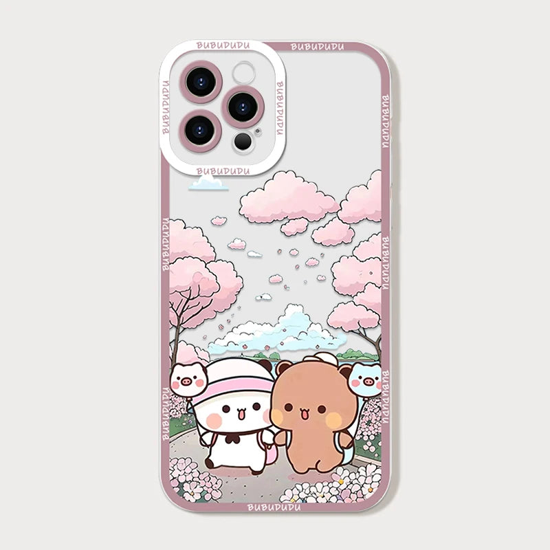 Cute BUBU DUDU Couple Clear Phone Case for Samsung Galaxy A55 A54 A53 A52 A73 A16 A36 A14 A13 5G Soft Cover Lovers Paired Fundas