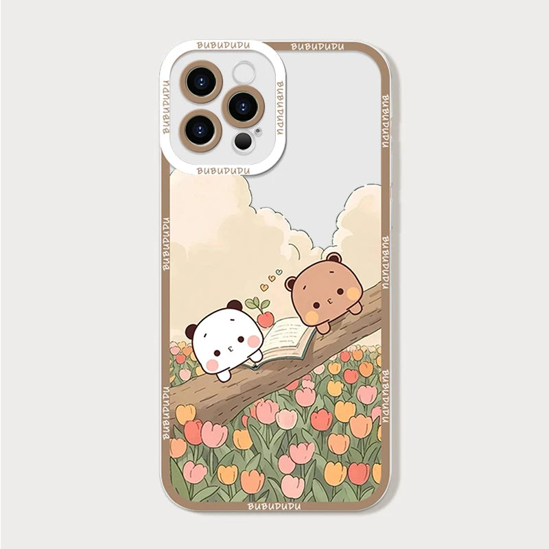 Cute BUBU DUDU Couple Clear Phone Case for Samsung Galaxy A55 A54 A53 A52 A73 A16 A36 A14 A13 5G Soft Cover Lovers Paired Fundas