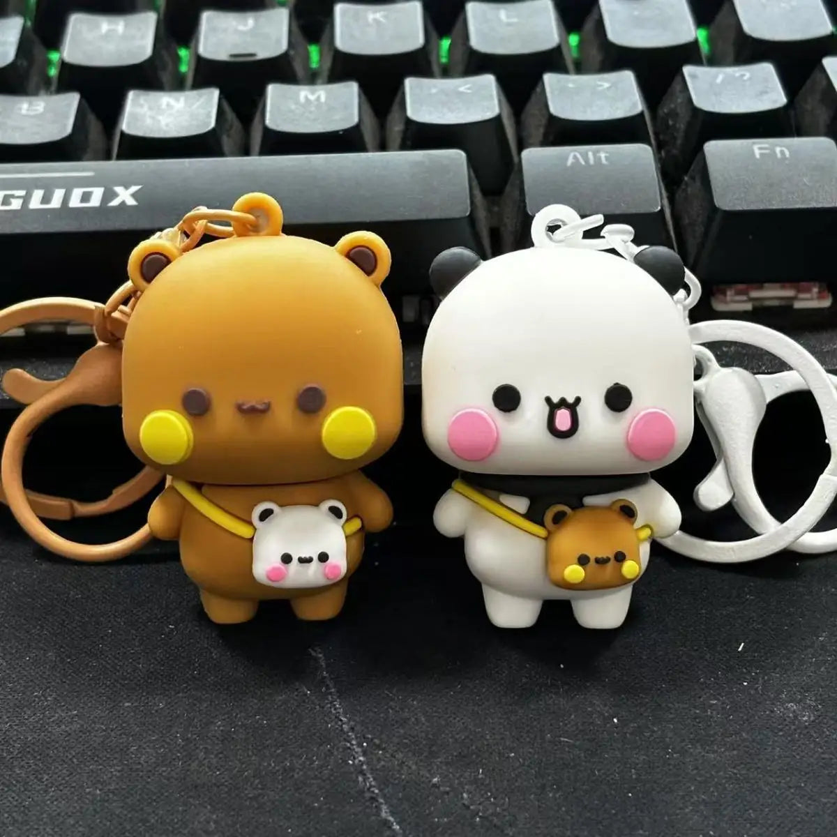 Cartoon Panda Bubu Dudu Keychain Cute Backpack Pendant With Toy Figures Couple Accessories Ideal Fantasy Themed Gift Phone Chain