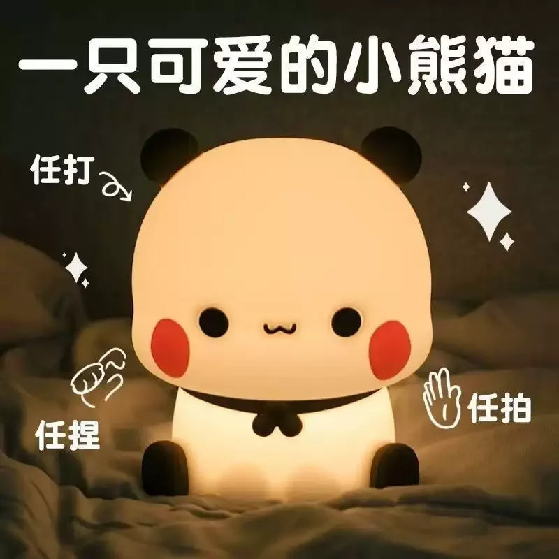 9cm Mini Night Light Cartoon Battery Operated Panda Bubu & Dudu Kawaii Children'S Eye Protection Bedside Lamp Toy Gift