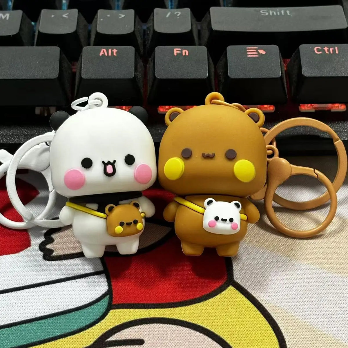 Cartoon Panda Bubu Dudu Keychain Cute Backpack Pendant With Toy Figures Couple Accessories Ideal Fantasy Themed Gift Phone Chain