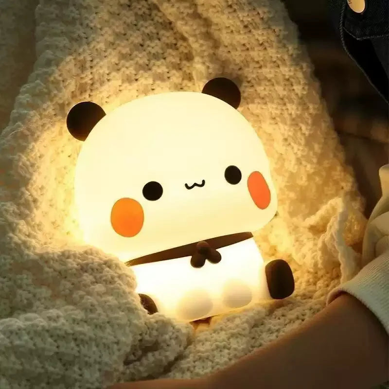 9cm Mini Night Light Cartoon Battery Operated Panda Bubu & Dudu Kawaii Children'S Eye Protection Bedside Lamp Toy Gift