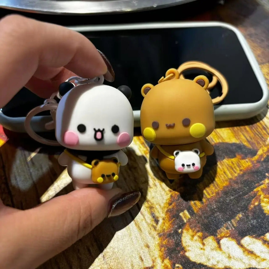 Cartoon Panda Bubu Dudu Keychain Cute Backpack Pendant With Toy Figures Couple Accessories Ideal Fantasy Themed Gift Phone Chain