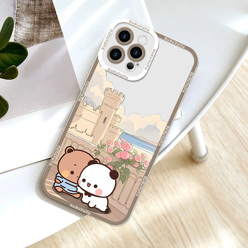 Cute BUBU DUDU Couple Clear Phone Case for Samsung Galaxy A55 A54 A53 A52 A73 A16 A36 A14 A13 5G Soft Cover Lovers Paired Fundas