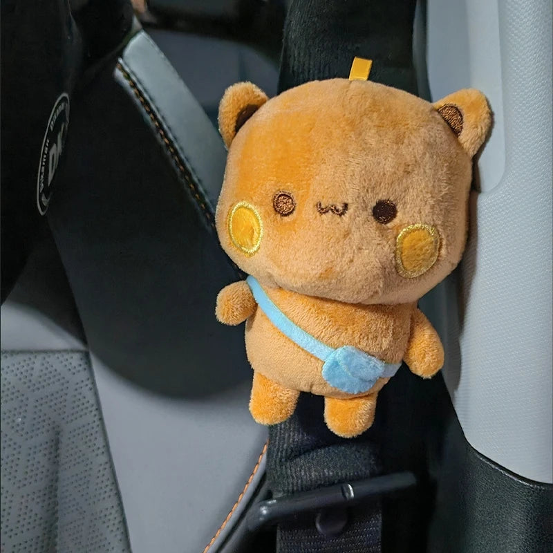 Panda Bubu And Yier Plush Shoulder Pad – Cute Panda Bubu And Dudu Car Seatbelt Cover, Plush Doll Decorative Gift