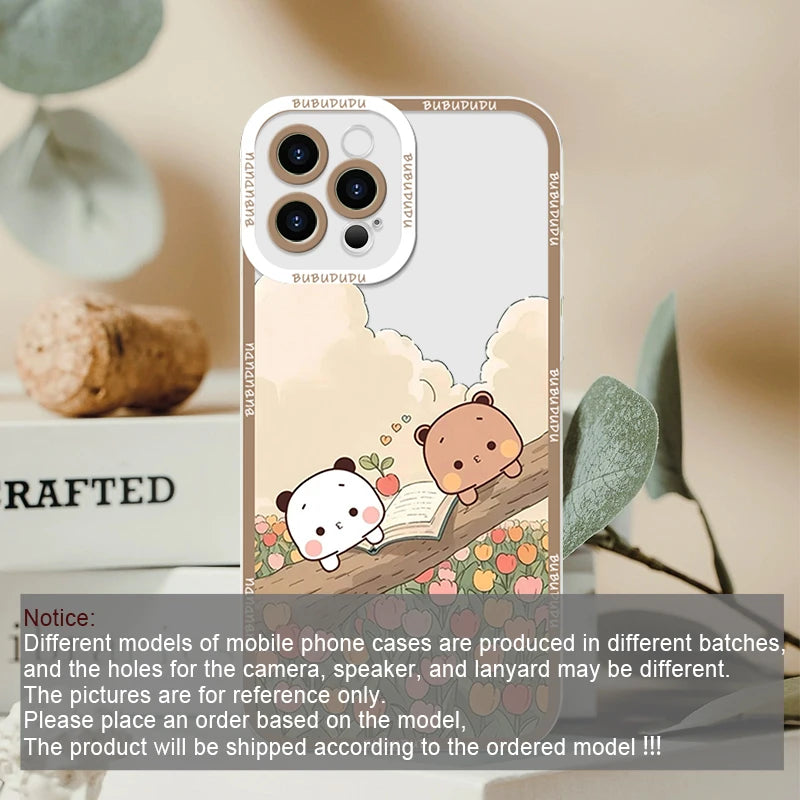 Cute BUBU DUDU Couple Clear Phone Case for Samsung Galaxy A55 A54 A53 A52 A73 A16 A36 A14 A13 5G Soft Cover Lovers Paired Fundas