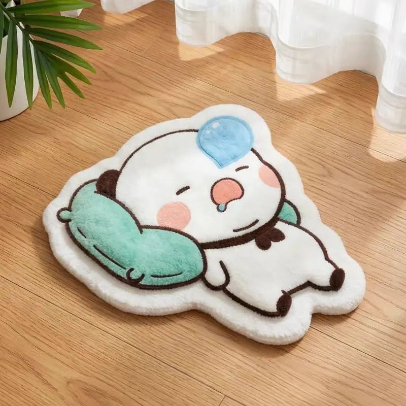 Cartoon Rug Panda Bubu And Yier Plush Rug Panda Bubu And Dudu Bedside Rug For The Bedroom, Living Room Foot Mat Carpet