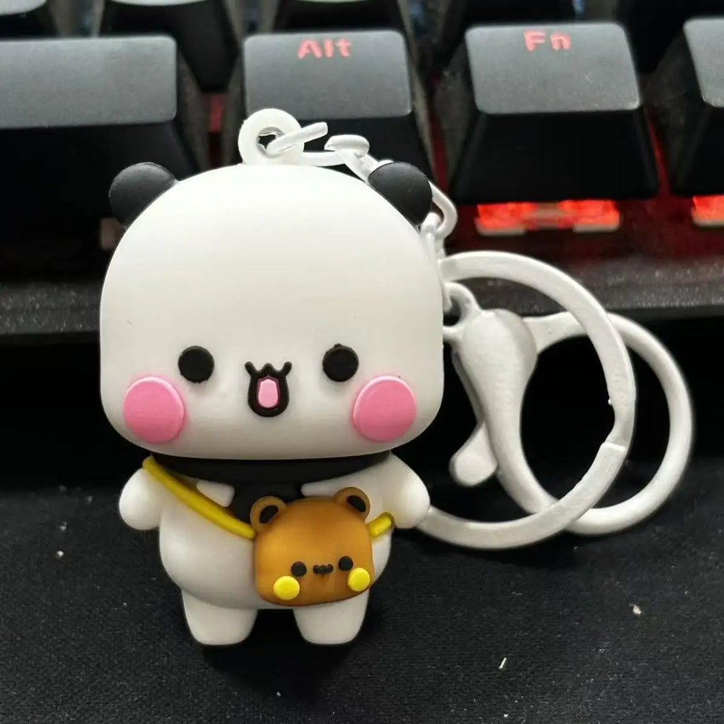 Cartoon Panda Bubu Dudu Keychain Cute Backpack Pendant With Toy Figures Couple Accessories Ideal Fantasy Themed Gift Phone Chain