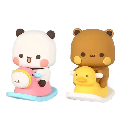 /Cute Kawaii Bubu Dudu Panda Bear Figure Cartoon Exciting Bear Miniatures Collectible Animal Toy Doll Ornament Home Derocation..