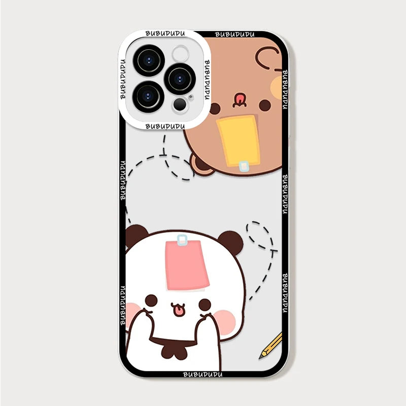 Cute BUBU DUDU Couple Clear Phone Case for Samsung Galaxy A55 A54 A53 A52 A73 A16 A36 A14 A13 5G Soft Cover Lovers Paired Fundas