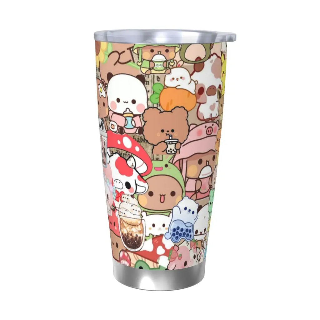 Cute Bear Panda Bubu Dudu 20oz Cup Large Capacity Car Mug Leak-proof Juice Coffee Cup Food Grade