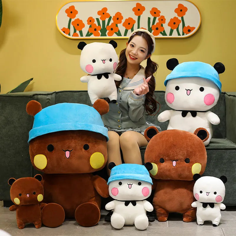 40/60cm Bubu And Dudu Panda Plush Toys Couple Cushion Doll Kawaii Stuffed Animals Soft Accompany Doll Toys Collectible Gifts
