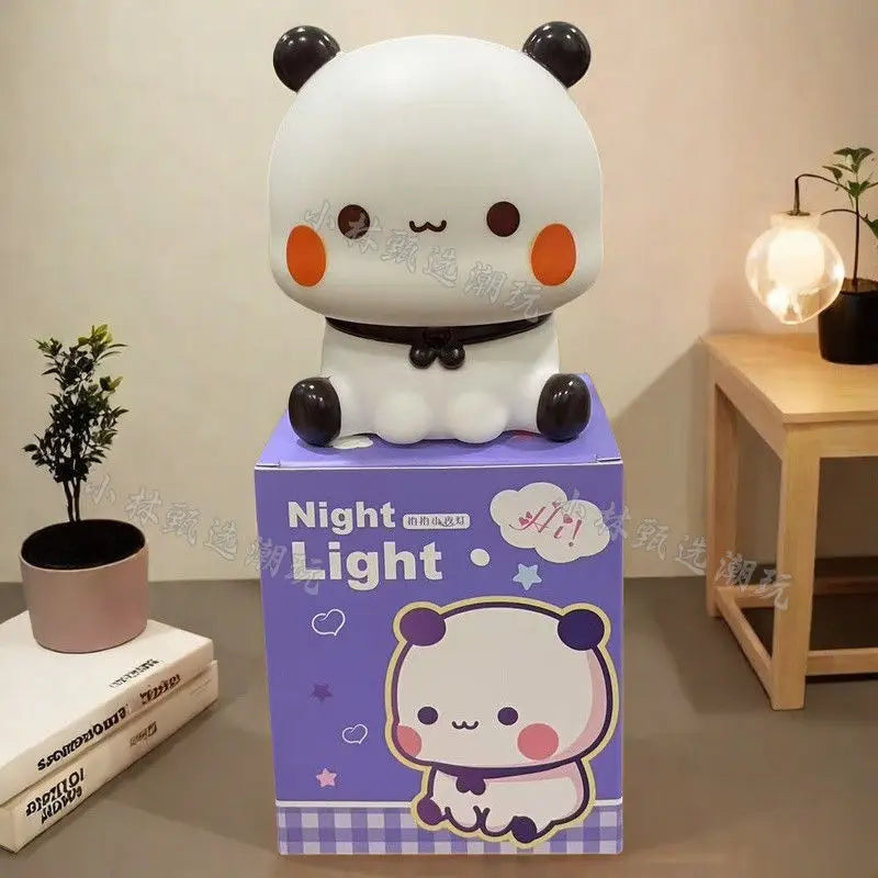 9cm Mini Night Light Cartoon Battery Operated Panda Bubu & Dudu Kawaii Children'S Eye Protection Bedside Lamp Toy Gift